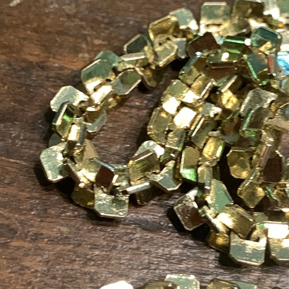 70’s GOLD PLATED 24” BRUTALIST MODERNIST ABSTRACT NECKLACE MADE IN KOREA - Picture 3 of 9